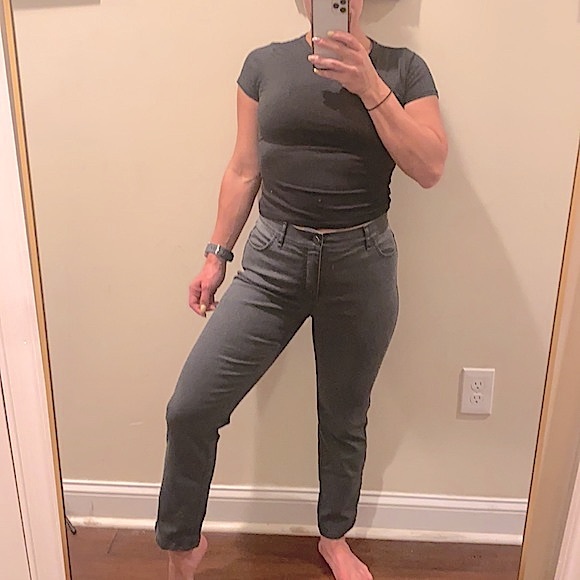 Lafayette 148 Charcoal Gray Straight Leg Jeans - Picture 2 of 11